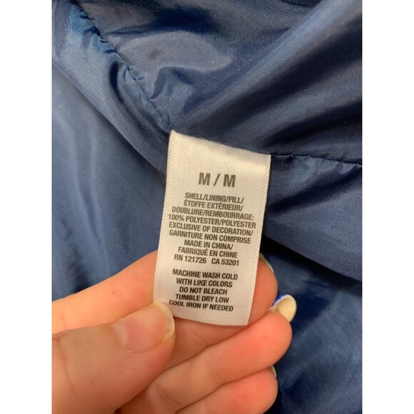 Aeropostale Puffer Vest Mens Medium Blue Quilted Full Zip Lightweight Puffer Y2K - Picture 10 of 11